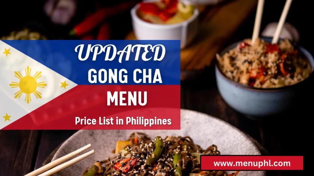 GONG CHA MENU PHILIPPINES