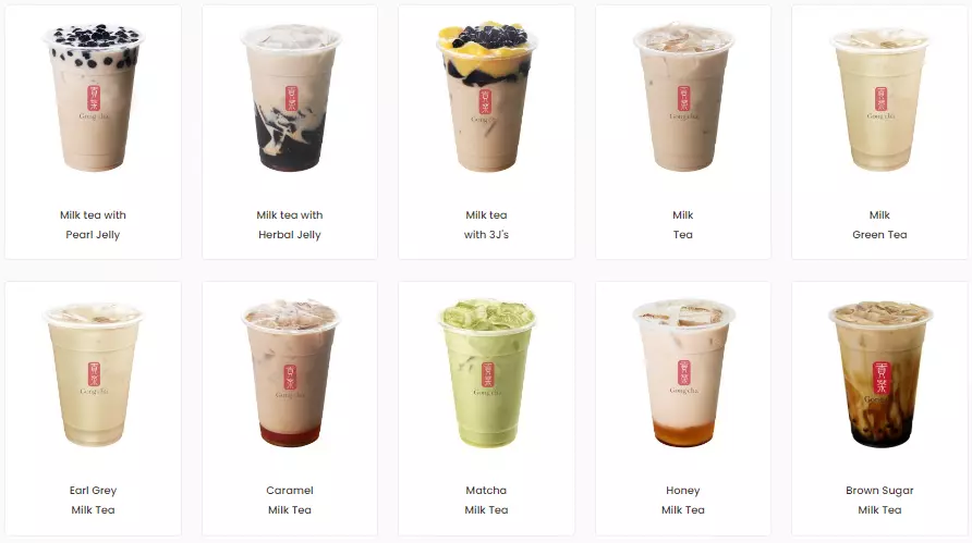 GONG CHA MILK TEA PRICES