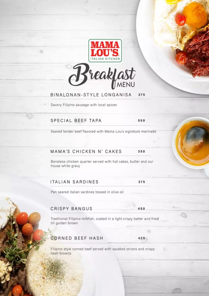 MAMA LOU’S ITALIAN KITCHEN RISOTTO PRICES