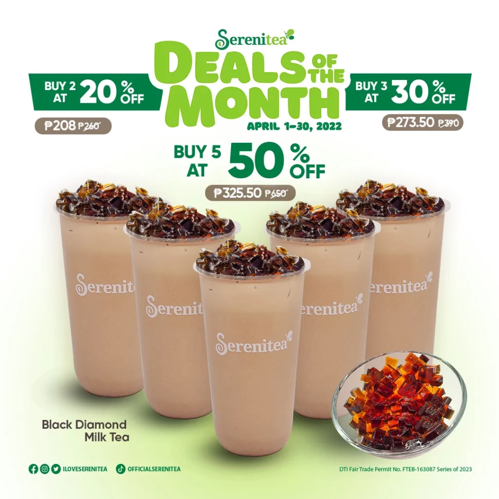 SERENITEA BROWN SUGAR MENU PRICES