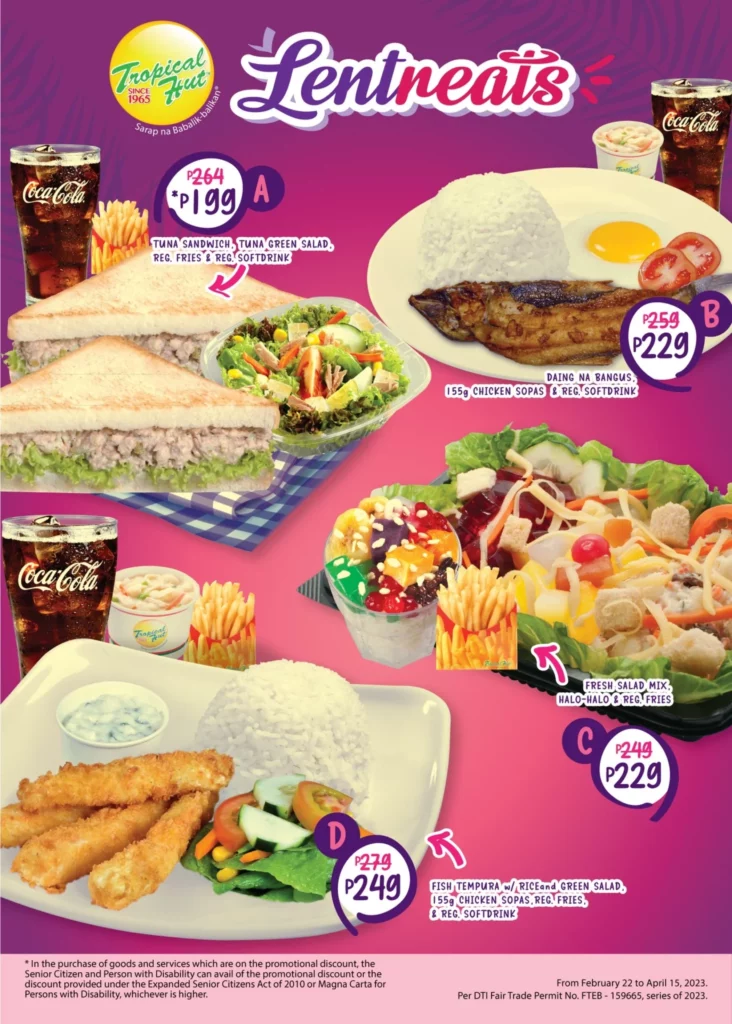 TROPICAL HUT BIG BREAKFAST MEALS MENU PRICES