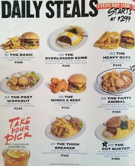 8 CUTS MENU DAILY STEALS PRICES