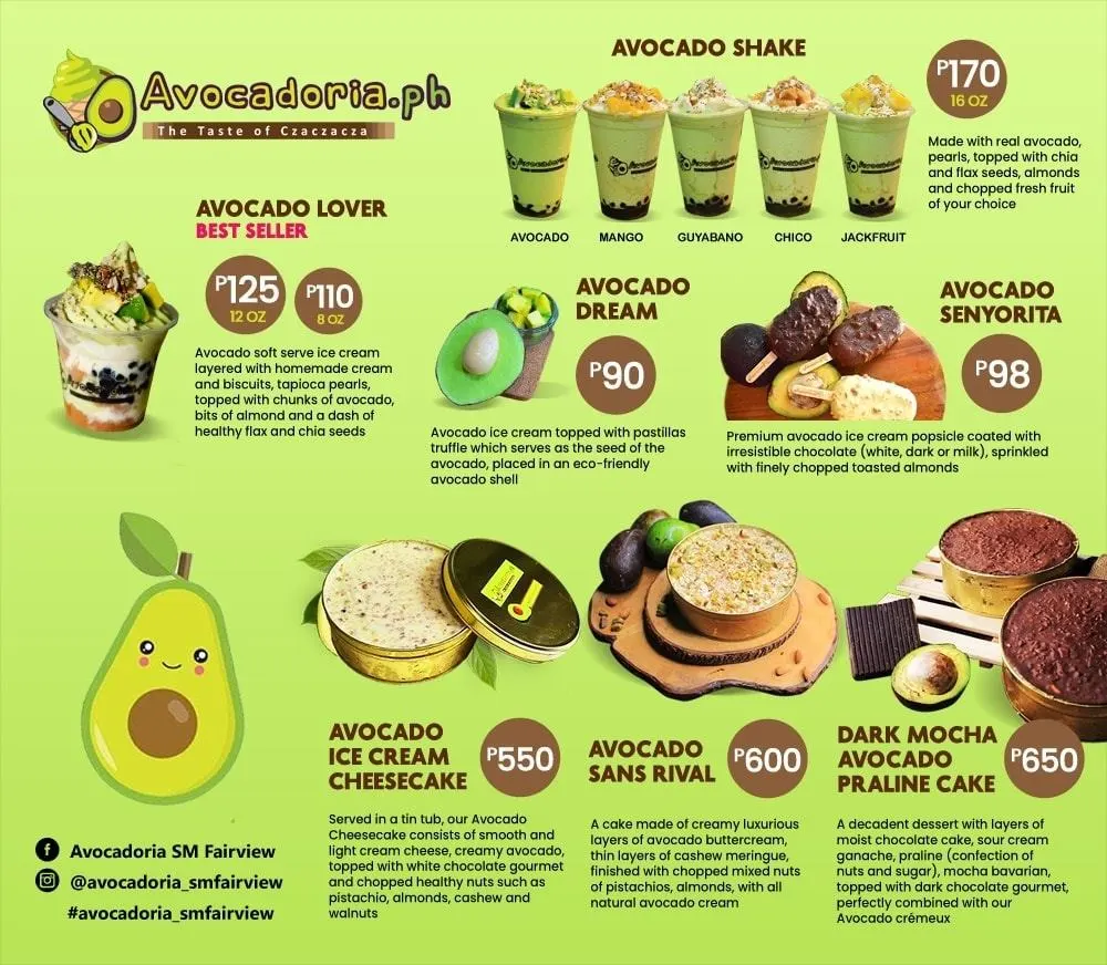 AVOCADORIA SHAKE PRICES