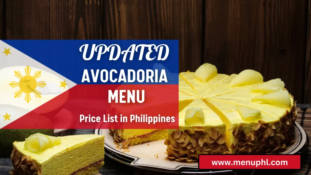 AVOCADORIA MENU PHILIPPINES 