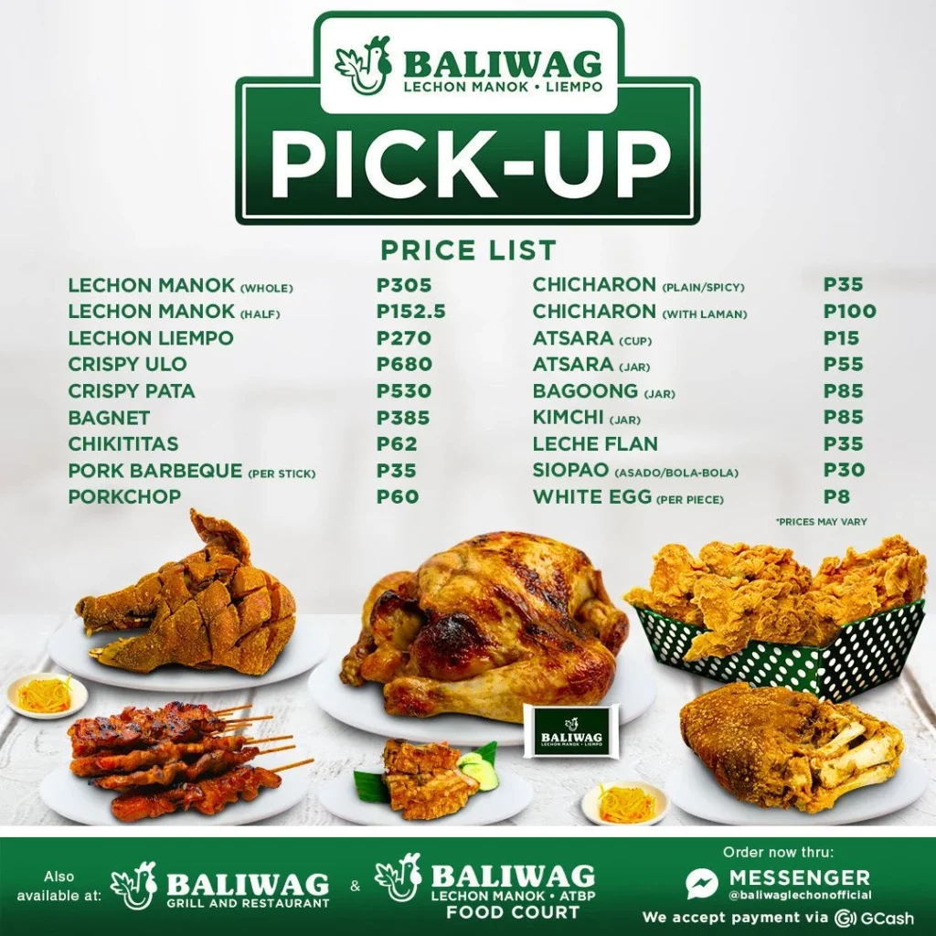 BALIWAG APPETIZERS MENU PRICES