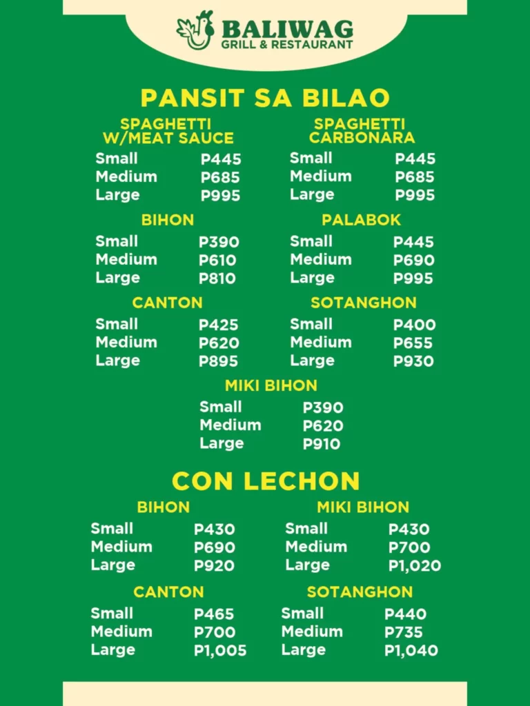 BALIWAG BEEF MENU PRICES