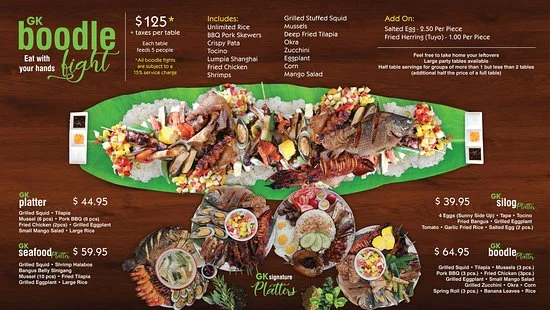 BOODLE FIGHT THREESOME MENU PRICES