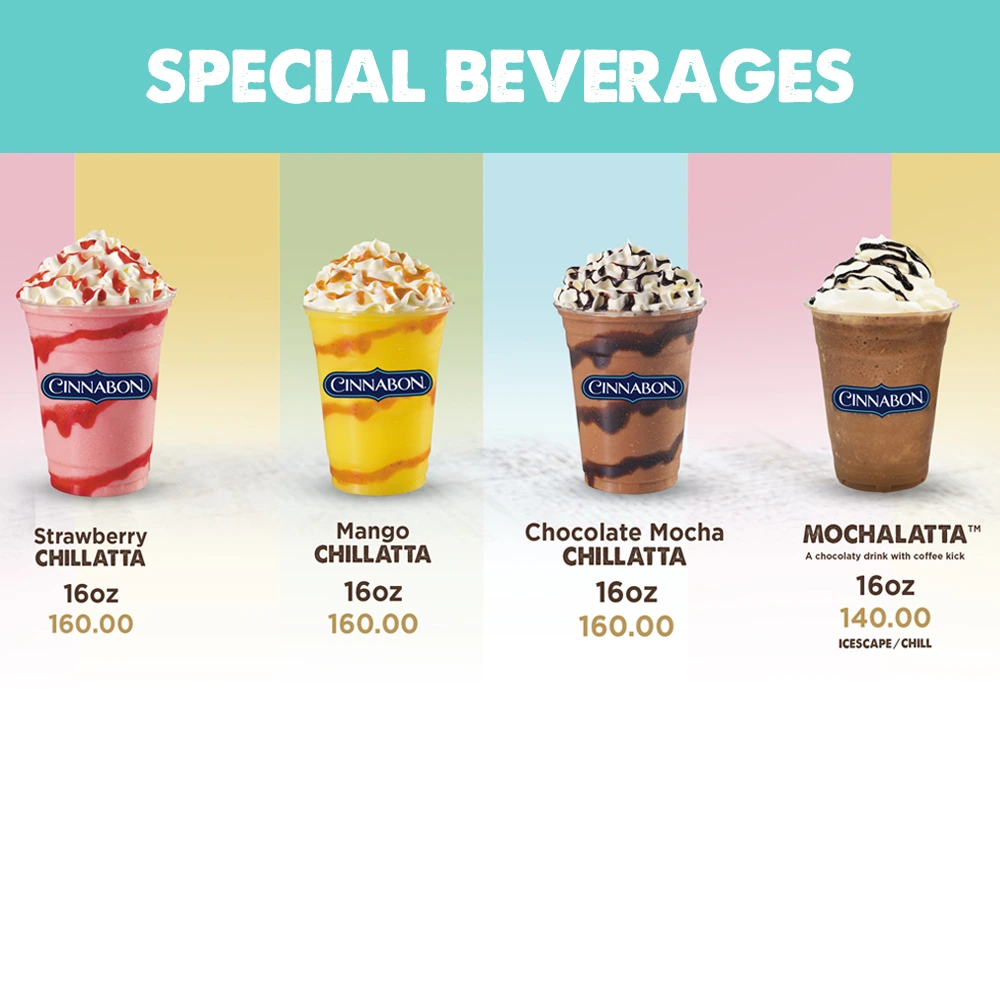 CINNABON COFFEE BEVERAGES PRICES