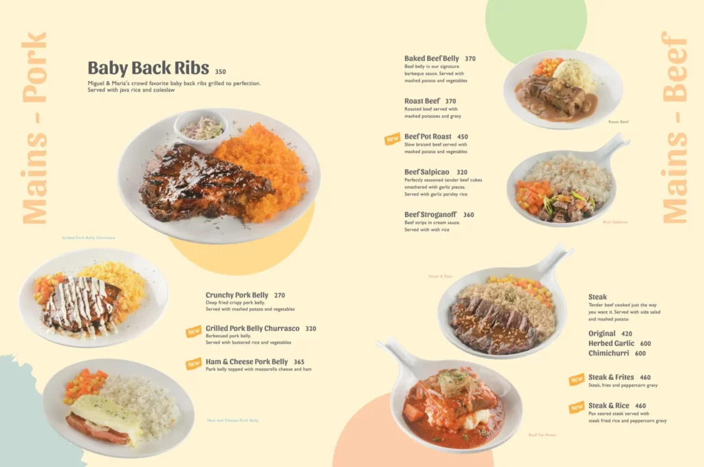 MIGUEL & MARIA’S BEEF PRICES