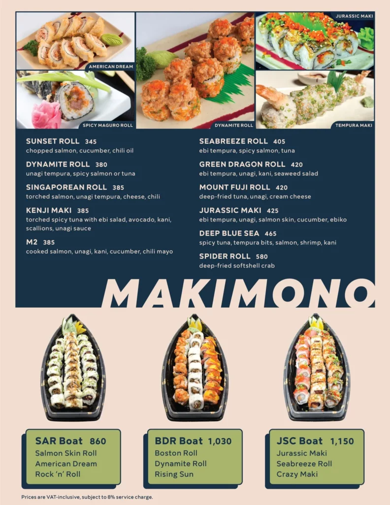 OMAKASE MAKIMONO PRICES