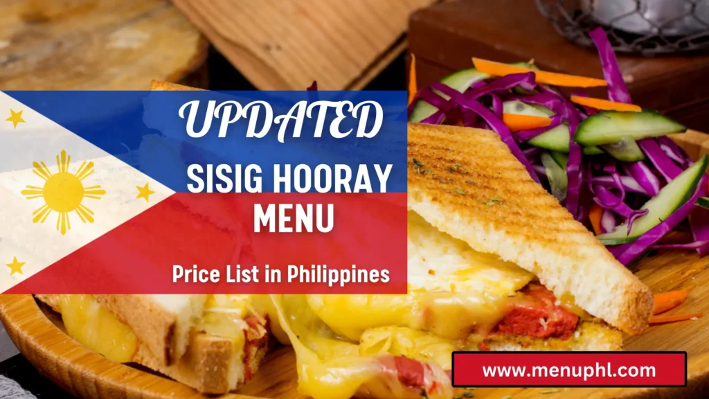 SISIG HOORAY MENU PHILIPPINES 