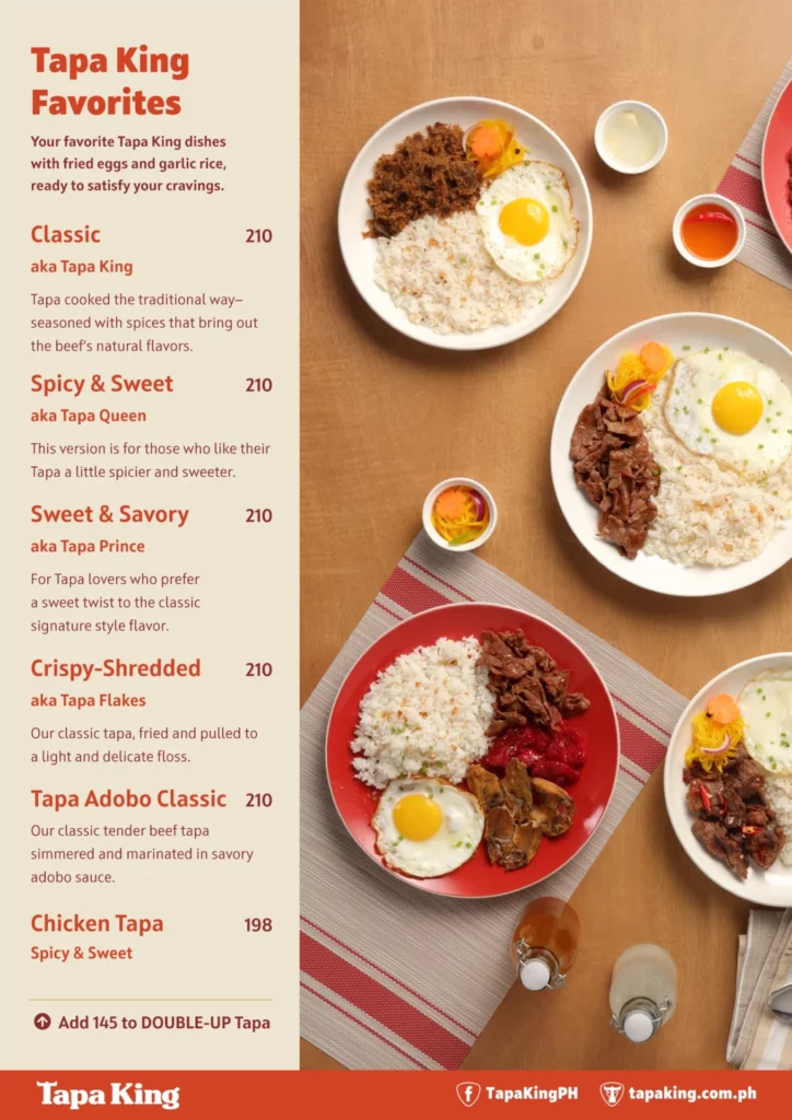 TAPA KING FAVORITE PRICES