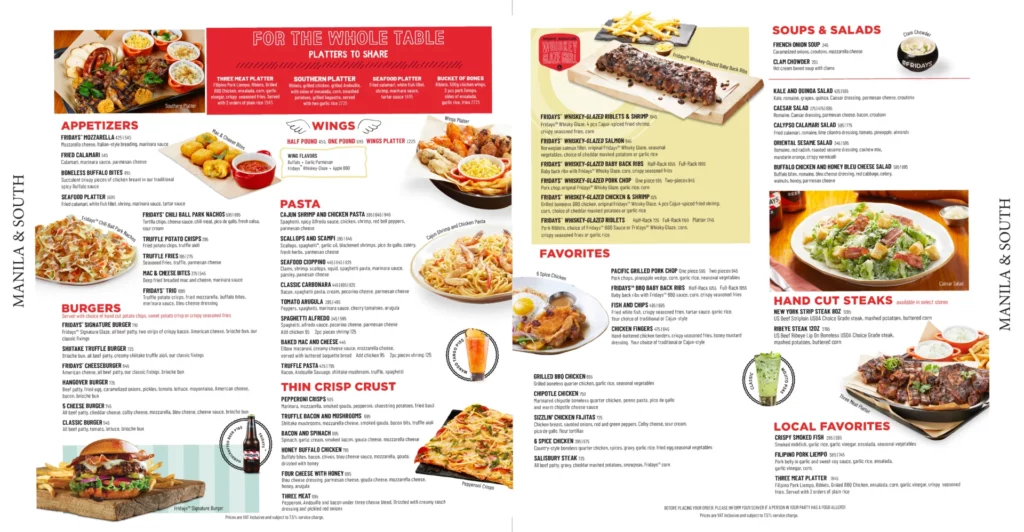 TGI FRIDAYS CLASSICS PRICES