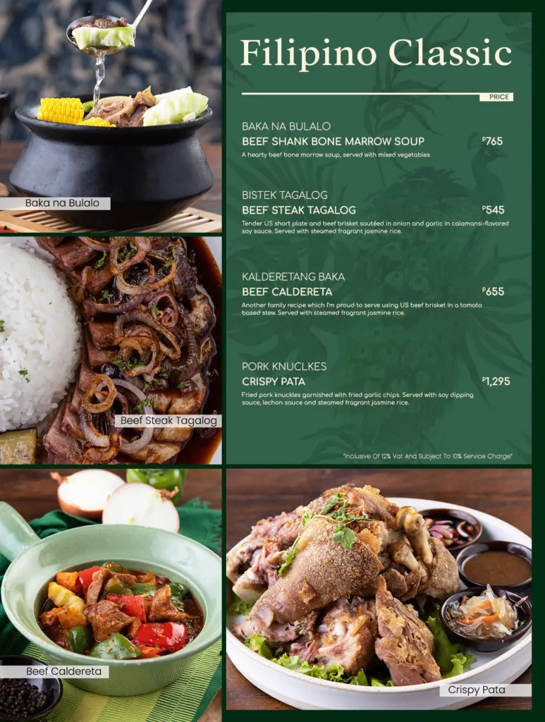 CAFE VOI LA FILIPINO CLASSIC PRICES