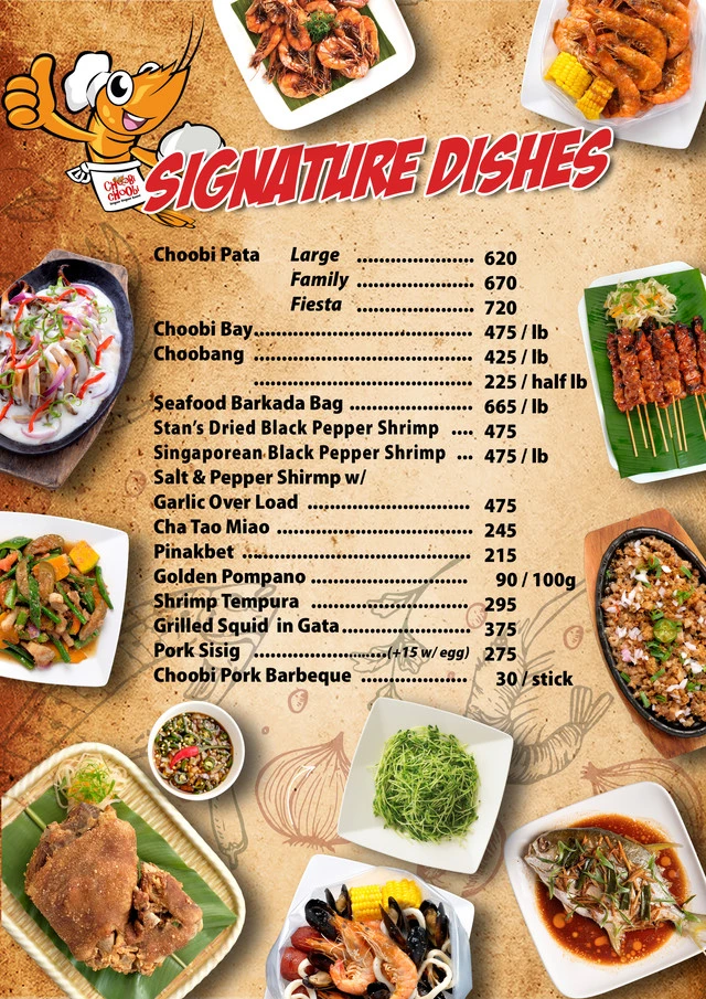 CHOOBI CHOOBI SINGAPORE SPECIALS MENU WITH PRICES