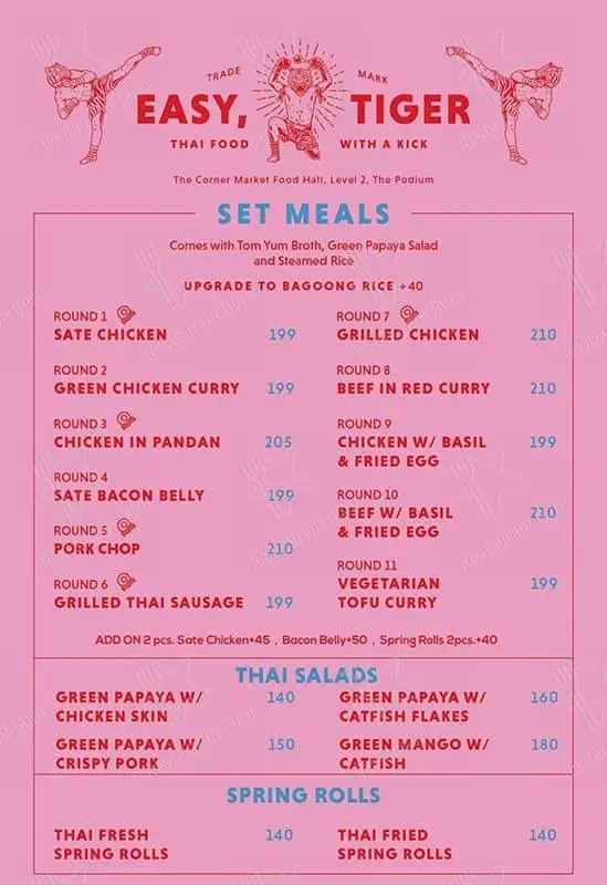 EASY TIGER SPECIALS MENU PRICES