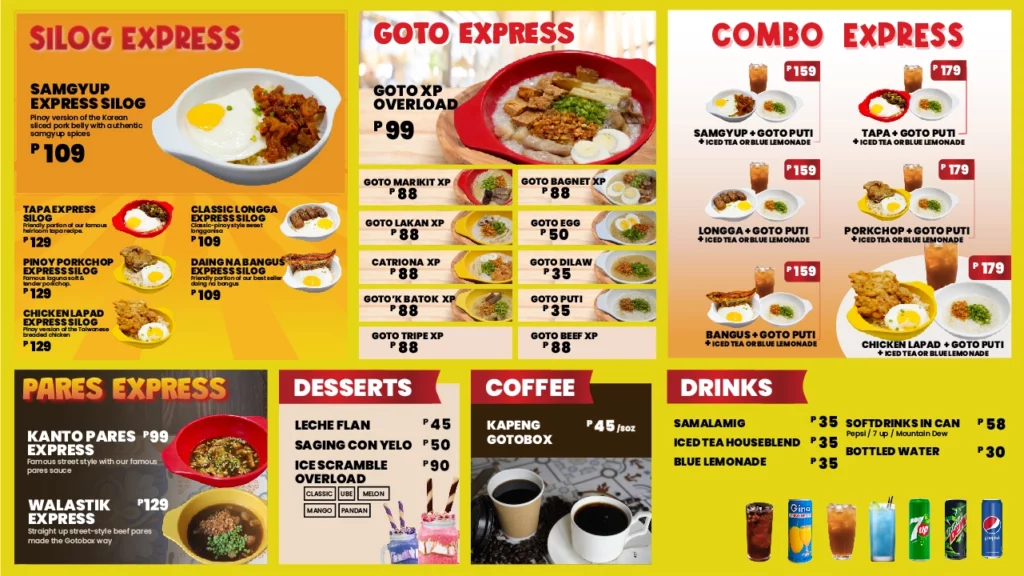 GOTOBOX SILOG MENU PRICES