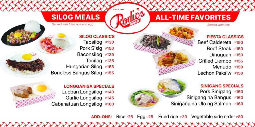 RODIC’S LOLA PACITA’S PRICES