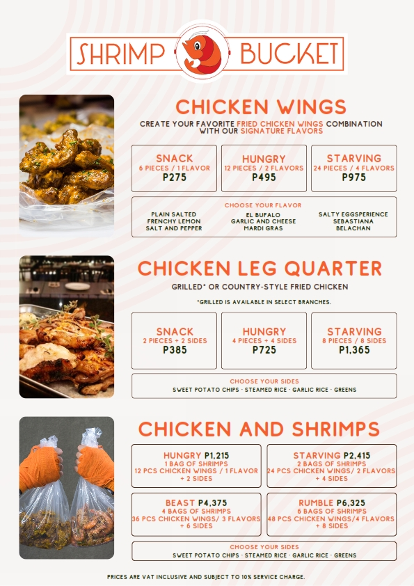 SHRIMP BUCKET ENTREES PRICES