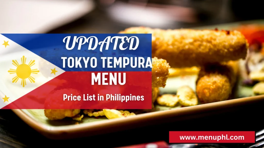 TOKYO TEMPURA MENU PHILIPPINES