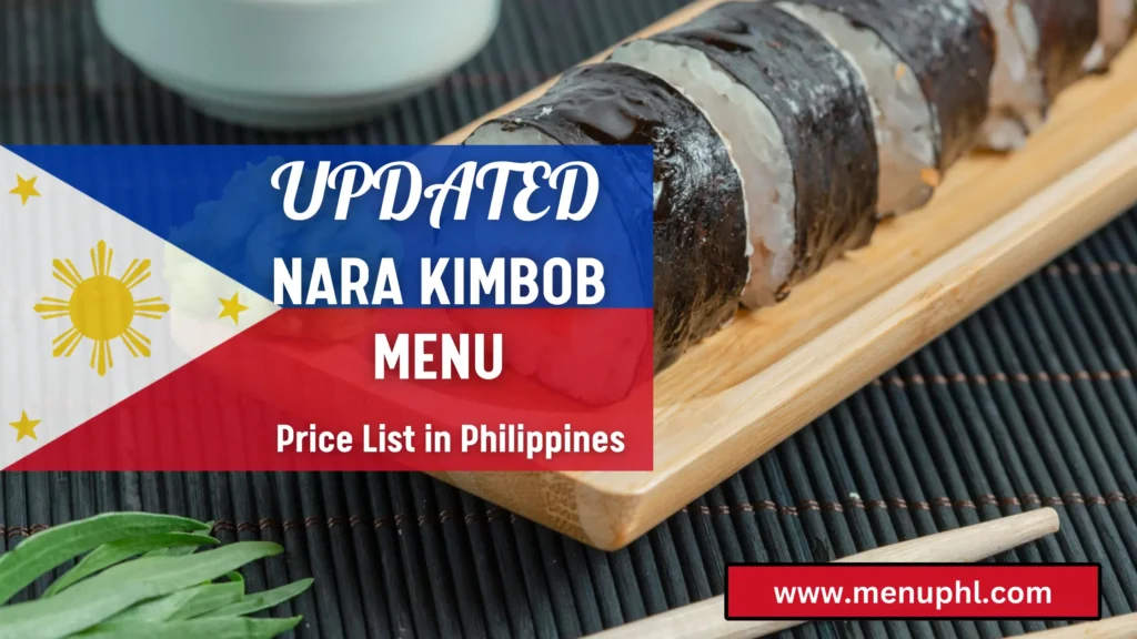 NARA KIMBOB MENU PHILIPPINES