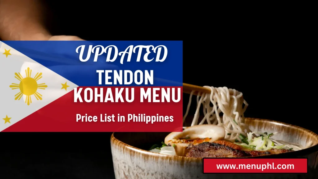 TENDON KOHAKU MENU PHILIPPINES 