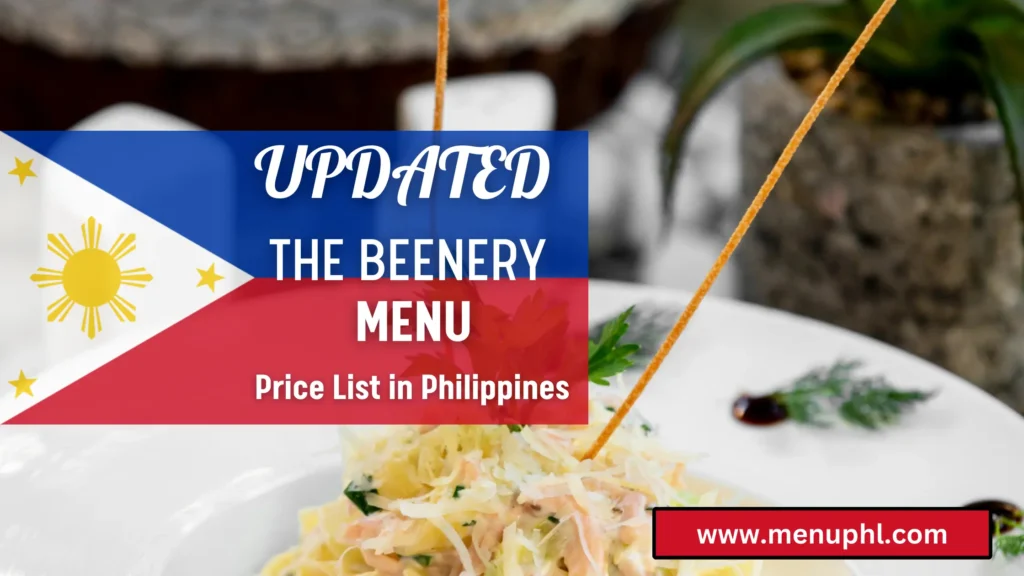 THE BEENERY MENU PHILIPPINES