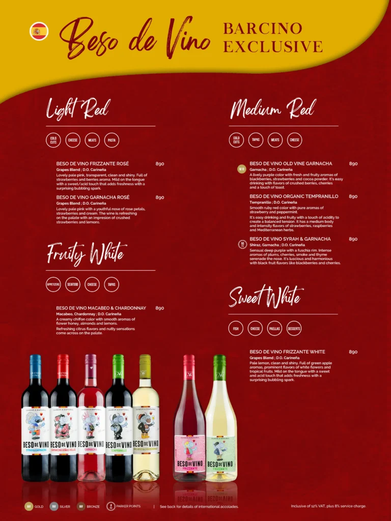 Barcino New wines Menu