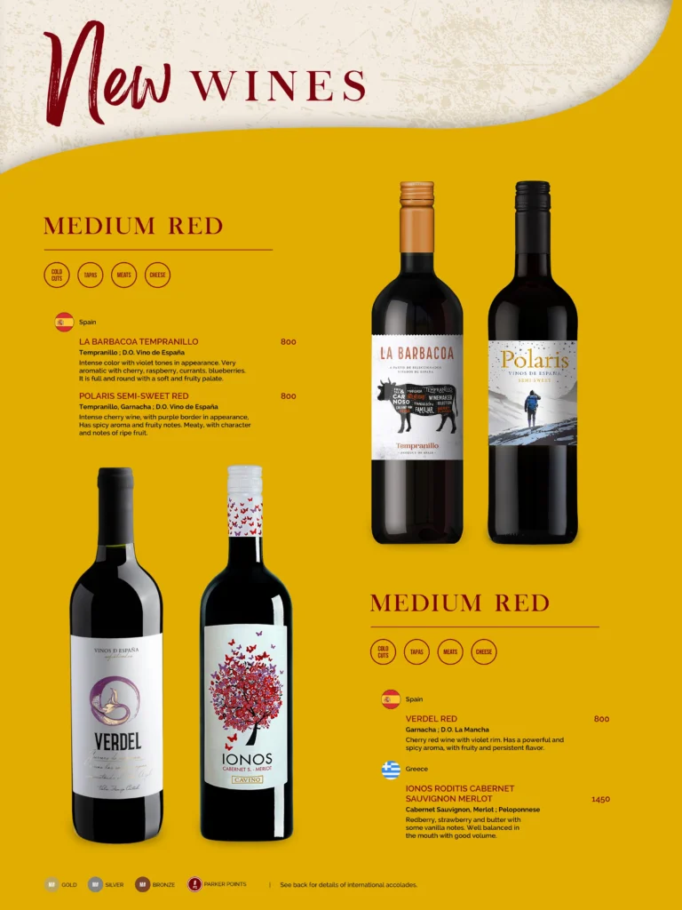 Barcino White wines Menu