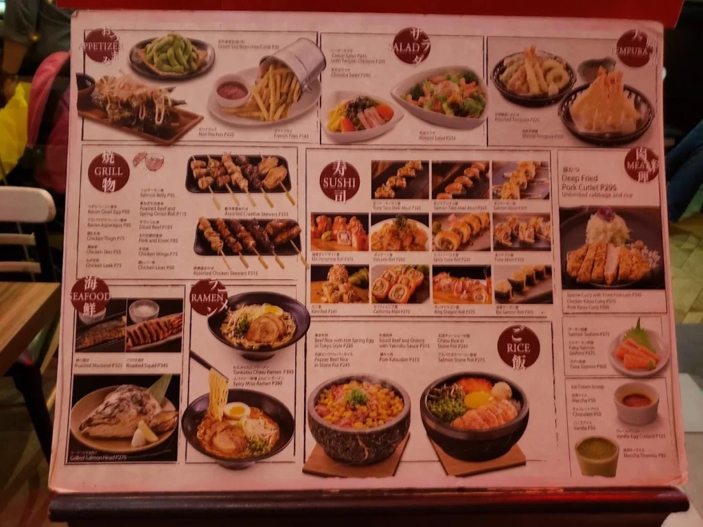 Watami Menu Philippines