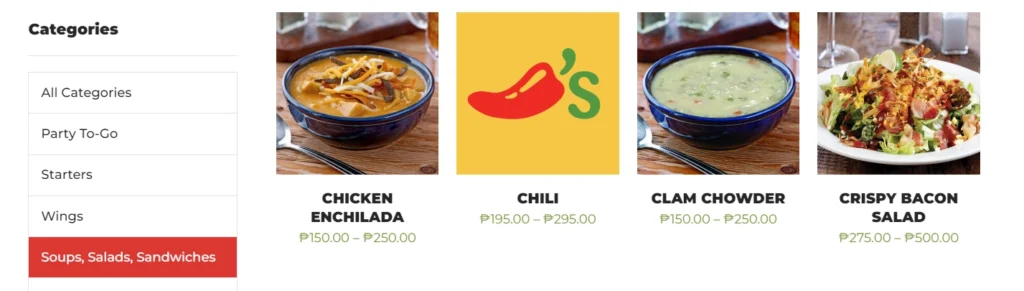 Chili's Soups Menu