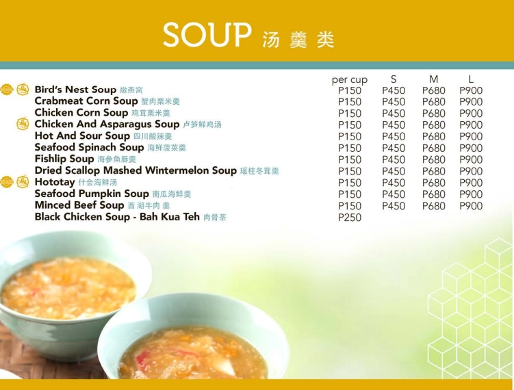 Gloria Maris Soup Menu