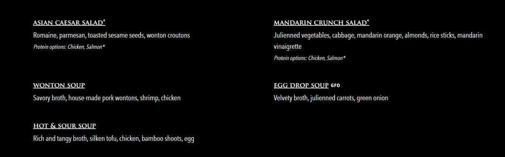 PF Chang's Soups Menu