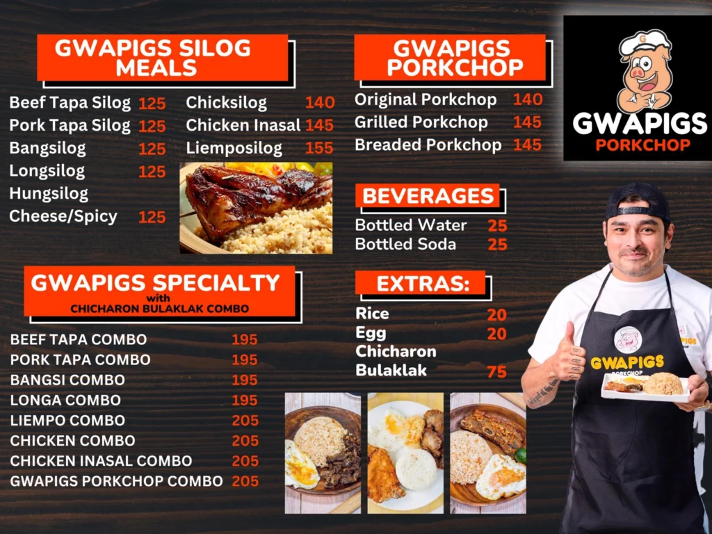 Gwapigs Menu Philippines