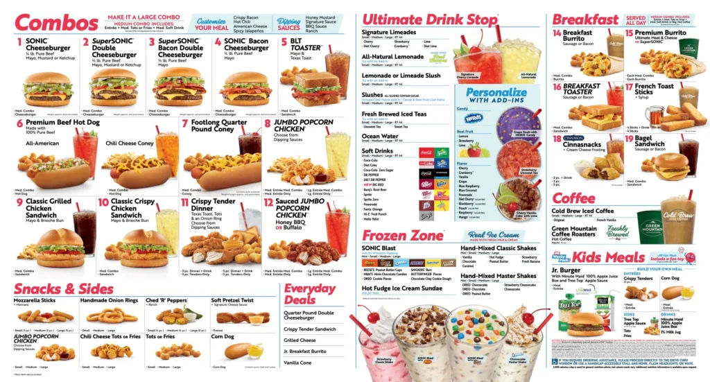 SONIC CHICKEN PHILIPPINES MENU 