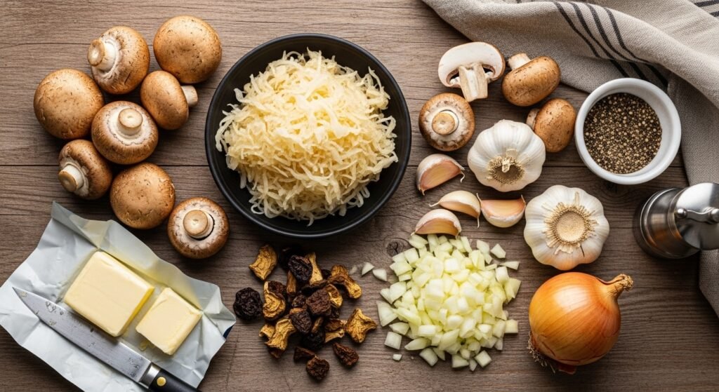 Sauerkraut and Mushroom Filling Ingredients