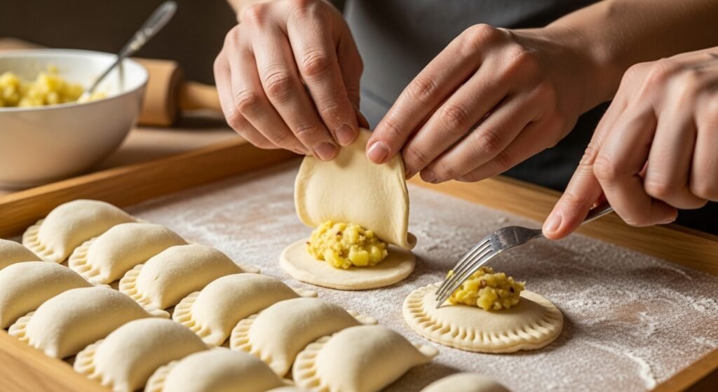 Shaping the Pierogis