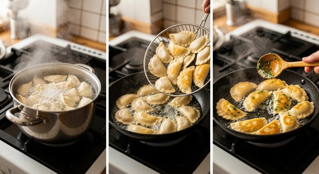 Dough, Boiling, and Frying Process