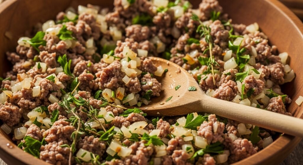 Preparing the Meat Filling