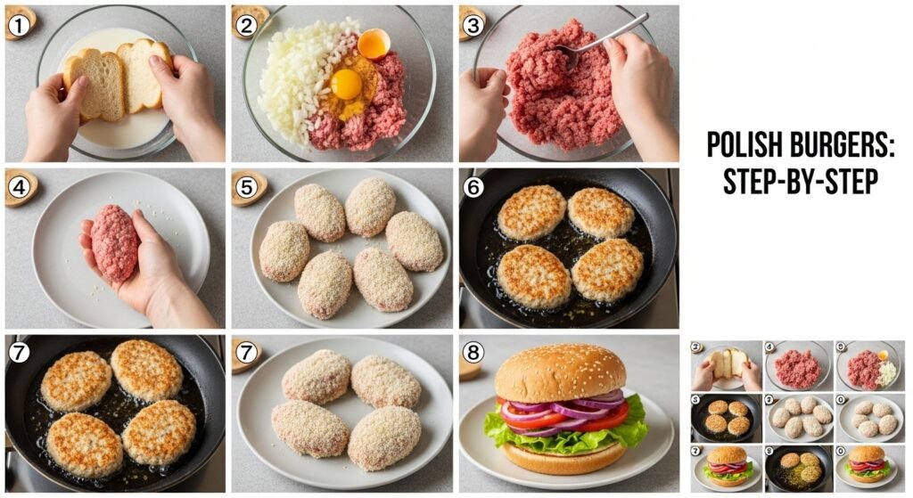 How to make it  / How to make Polish burgers: step by step