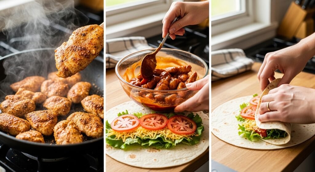 How to Make BBQ Chicken Wraps